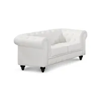 grand canapé 2 places chesterfield blanc