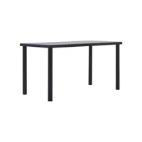 table de salle à manger noir et gris béton 140x70x75 cm mdf