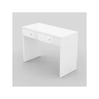 bureau droit design avec grand tiroir collection brixton coloris blanc.