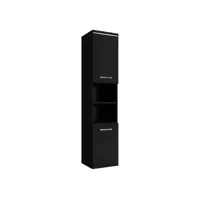 armoire de rangement paso hauteur 160 cm noir mat - meuble de rangement haut placard armoire colonne