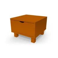 table de chevet bois cube + tiroir  chocolat chevcub-ch