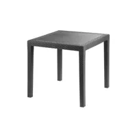 table d'extérieur coloris gris anthracite en pvc dimension 79x79cm