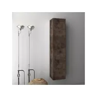 colonne de salle de bain mélaminé marron effet pierre olo l 34 cm