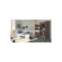 chambre complete enfant lila : lit + dressing - décor blanc - demeyere - fabriqué en france dem13930
