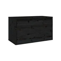 armoire murale noir 60x30x35 cm bois de pin massif