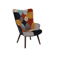 paris prix - fauteuil patchwork helsinki 100cm multicolore