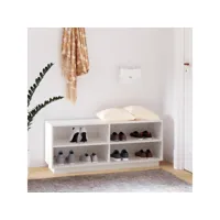 meuble à chaussures armoire à chaussures  meuble d'entrée blanc 110x34x45 cm bois de pin massif meuble pro frco38438