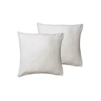 2 protège oreillers en coton 200gr/m² confort - blanc - 65x65 cm