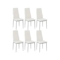 lot de 6 chaises de salle à manger en pvc chaises de cuisine modernes