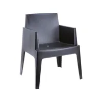 fauteuil modèle box en polypropylène - plusieurs couleurs - lot de 4 -     blanc