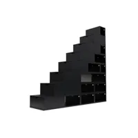 escalier cube de rangement hauteur 200 cm  noir esc200-n