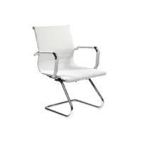 chaise de bureau kurow, chaises de salle d'attente de bureau avec accoudoirs, chaise de salle d'attente ergonomique, 62x54h89 cm, blanc 8052773853248