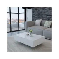 table basse table de salon  bout de canapé haute brillance blanche meuble pro frco96560