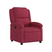 fauteuil inclinable, fauteuil de relaxation, chaise de salon rouge bordeaux velours fvbb23228 meuble pro