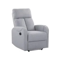 fauteuil de relaxation en tissu gris avec leds et port usb somero 240897