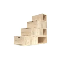 escalier cube de rangement hauteur 100 cm  vernis naturel esc100-v