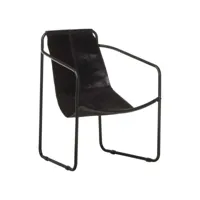 fauteuil de relaxation noir cuir véritable