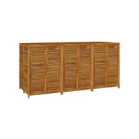 coffre boîte meuble de jardin rangement 210 x 87 x 104 cm bois massif d'acacia helloshop26 02_0013021
