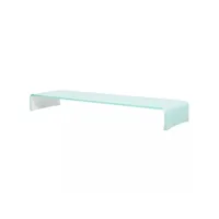 meuble télé buffet tv télévision design pratique support pour moniteur 110 cm verre blanc helloshop26 2502223