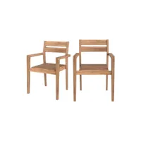 chaise de jardin lucia en bois de teck (lot de 2)