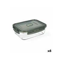 boîte à lunch hermétique luminarc pure box 22 x 16 cm 1,97 l vert foncé verre (6 unités)