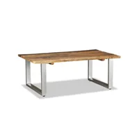 table de salon bois de récupération massif 100x60x38 cm