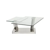 table basse moderne verre et métal everest