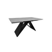 table extensible 160-240 cm en céramique gris clair effet béton - lima