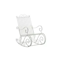 chaise fauteuil à bascule rocking chair pour jardin en fer blanc mdj10105