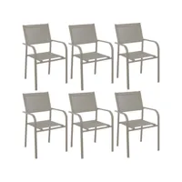fauteuil en aluminium duca (lot de 6) crème