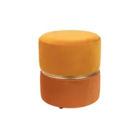 art deco - tabouret pouf velours orange