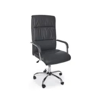 fauteuil de bureau en acier et simili cuir gris foncé henry