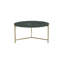 table basse ronde design en marbre vert et laiton d90 cm sillon