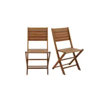 chaises de jardin pliantes en bois massif (lot de 2) canopee