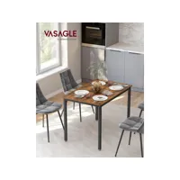 vasagle table de bar, table de cuisine, 70 x 110 x 75 cm, table à manger pour 4 personnes, table de salon, bureau, pour salle à manger, cuisine, style industriel, marron rustique et noir