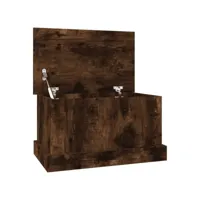 boîte de rangement, banc de rangement chêne fumé 50x30x28 cm bois d'ingénierie pewv65204 meuble pro