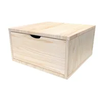 cube de rangement bois 50x50 cm + tiroir  brut cube50t-b