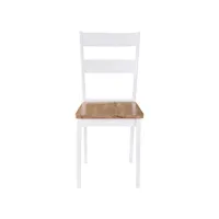 lot de 2 chaises à manger chaises à dîner, chaises de cuisine blanc bois d'hévéa massif qdtr61154