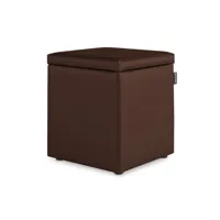 pouf cube rangement similicuir marron pack 2 unités 3842881