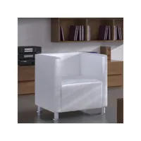 fauteuil cube  fauteuil de relaxation fauteuil salon blanc similicuir meuble pro frco31818