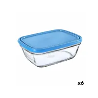 boîte à repas rectangulaire avec couvercle duralex freshbox 1,7 l bleu rectangulaire (6 unités)