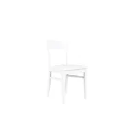 chaise en bois laqué blanc avec assise en simili cuir 44x45xh. 82cm