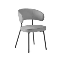 vasagle chaise de salle à manger, chaise de cuisine, siège rembourré, fauteuil de salon, pieds en métal, moderne, pour salle à manger, cuisine, gris clair