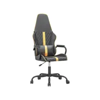 fauteuil gamer - chaise gaming - chaise de bureau ergonomique noir et doré similicuir pwfn78273
