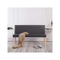 banc 139,5 cm  banc de jardin banc de table de séjour gris similicuir meuble pro frco37659