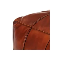 vidaxl pouf 60 x 60 x 30 cm brun roux cuir véritable de chèvre 248132