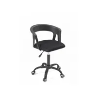 chaise de bureau à roulettes, hauteur réglable aya (noir) 566