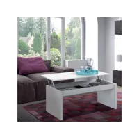 table basse relevable blanc - gio - l 102 x l 50 x h 43-54 cm