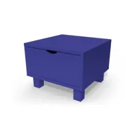table de chevet bois cube + tiroir  bleu foncé chevcub-df