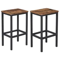 lot de 2 chaises de bar tabourets 40 x 30 x 65 cm hauts de style industriel pour cuisine salle à manger salon marron rustique helloshop26 12_0000641